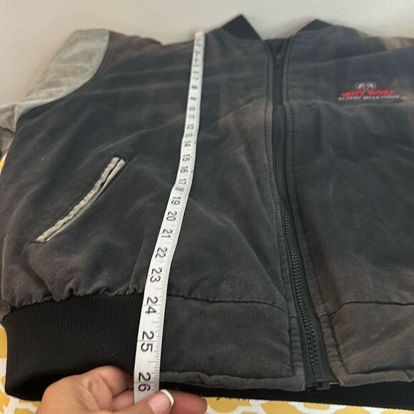 Vintage Dodge Embroidered Letterman’s jacket Denim fabric Sun Damaged L - Picture 15 of 16